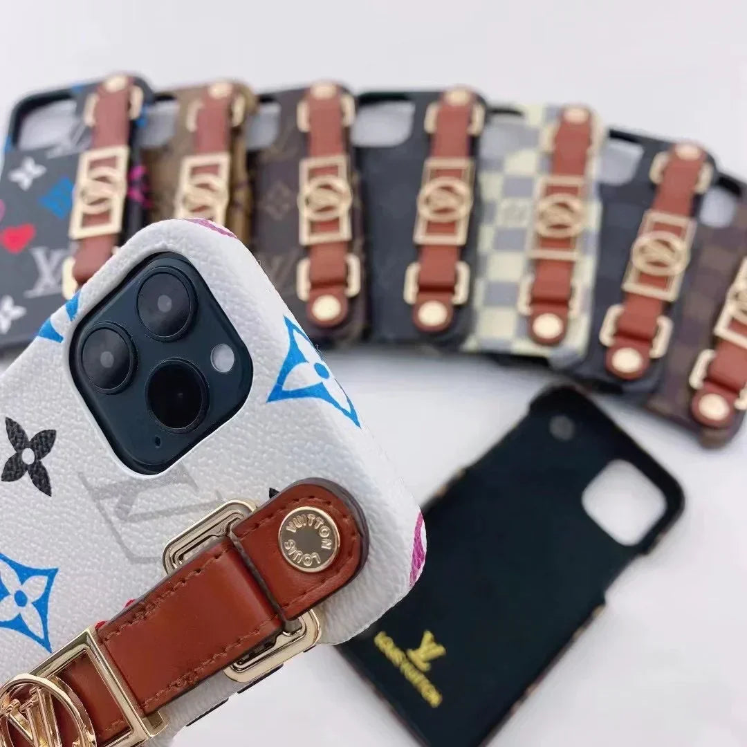 Luxury Designer Louis Vuitton Phone Case With Hand Strap LV – MagSafe Premium Phone Case