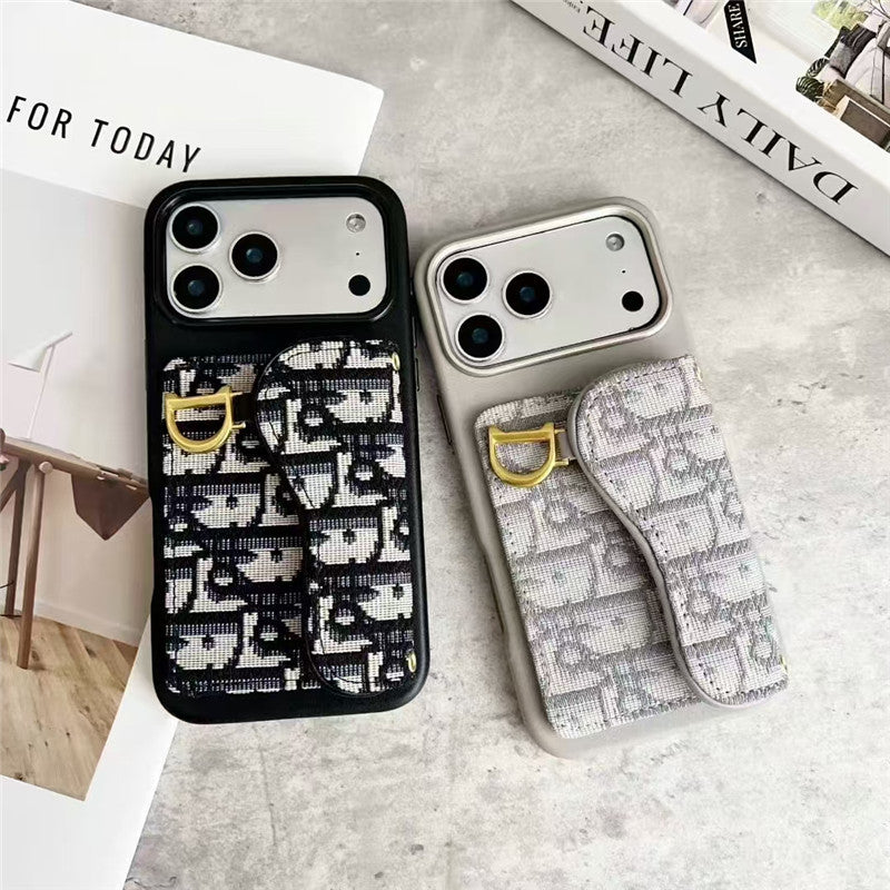 Dior Leather Phone Case With Card Holder For iPhone 17-12