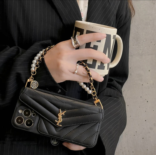 YSL Luxurious iPhone 16 Case With chain