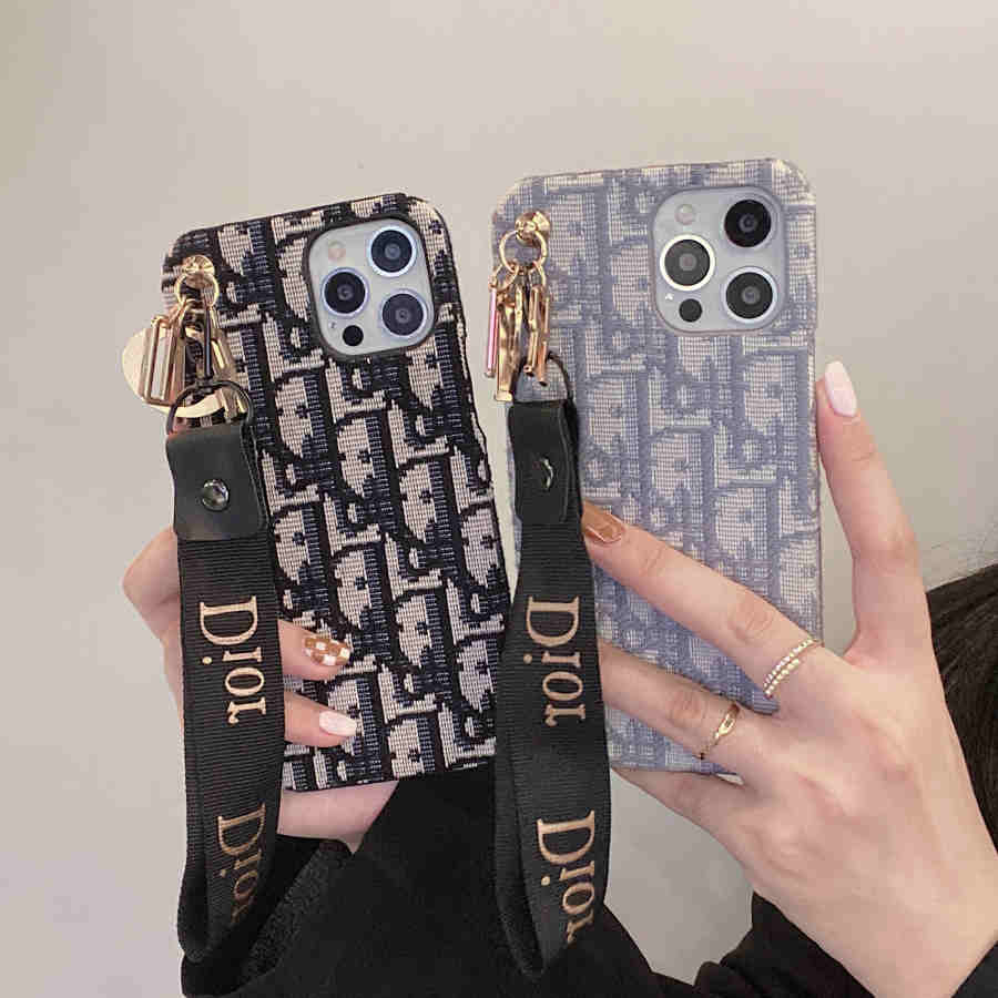 Dior Phone Case With Hand Strap – Protective Shockproof Phone Case