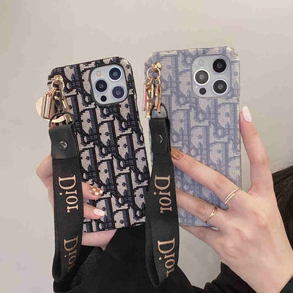Dior Phone Case With Hand Strap – Protective Shockproof Phone Case