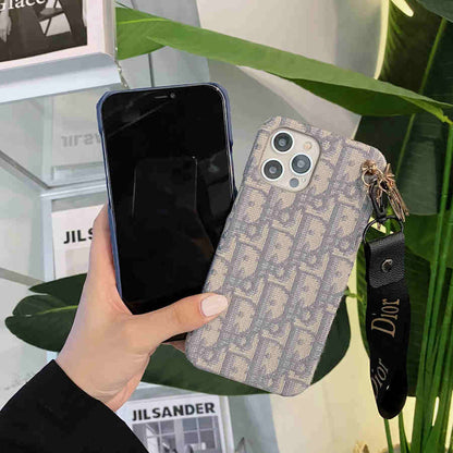 Dior Phone Case With Hand Strap – Protective Shockproof Phone Case