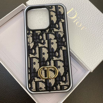 Luxurious Dior Chic Lady iPhone 16 Case with Card Holder