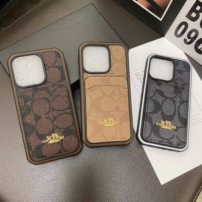 Chic Coach iPhone Case with Built-in Card Holder