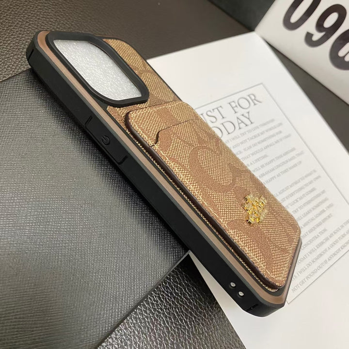 Chic Coach iPhone Case with Built-in Card Holder