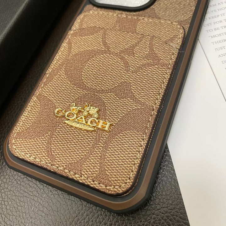 Chic Coach iPhone Case with Built-in Card Holder