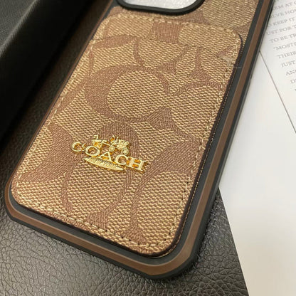 Chic Coach iPhone Case with Built-in Card Holder