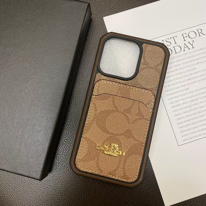 Chic Coach iPhone Case with Built-in Card Holder