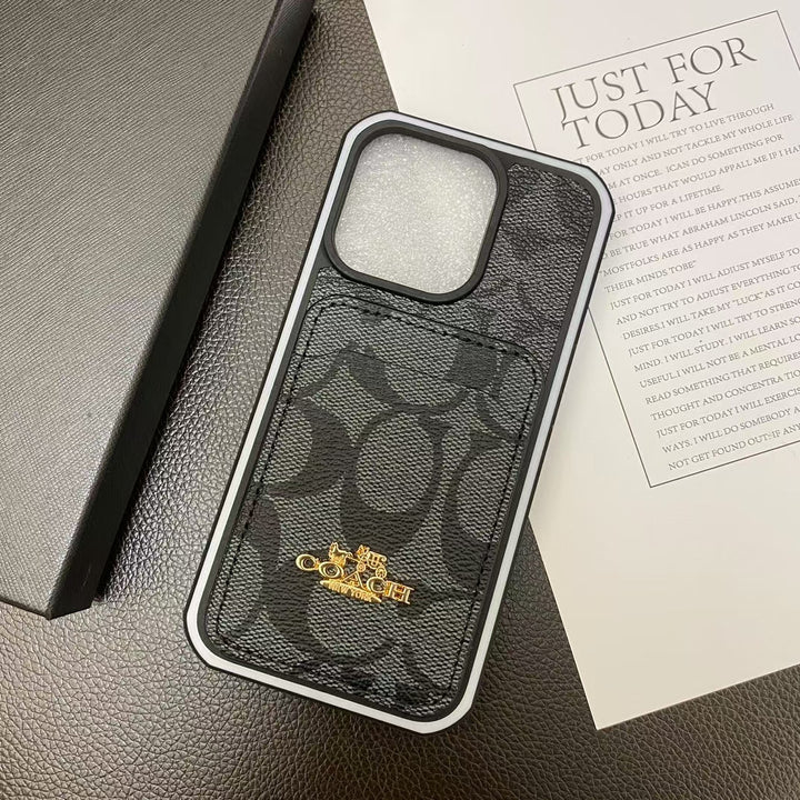 Chic Coach iPhone Case with Built-in Card Holder