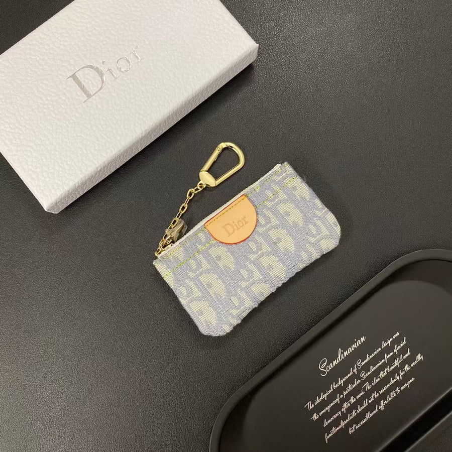 Chic Dior Monogram Mini Pouches with Keychain Clips