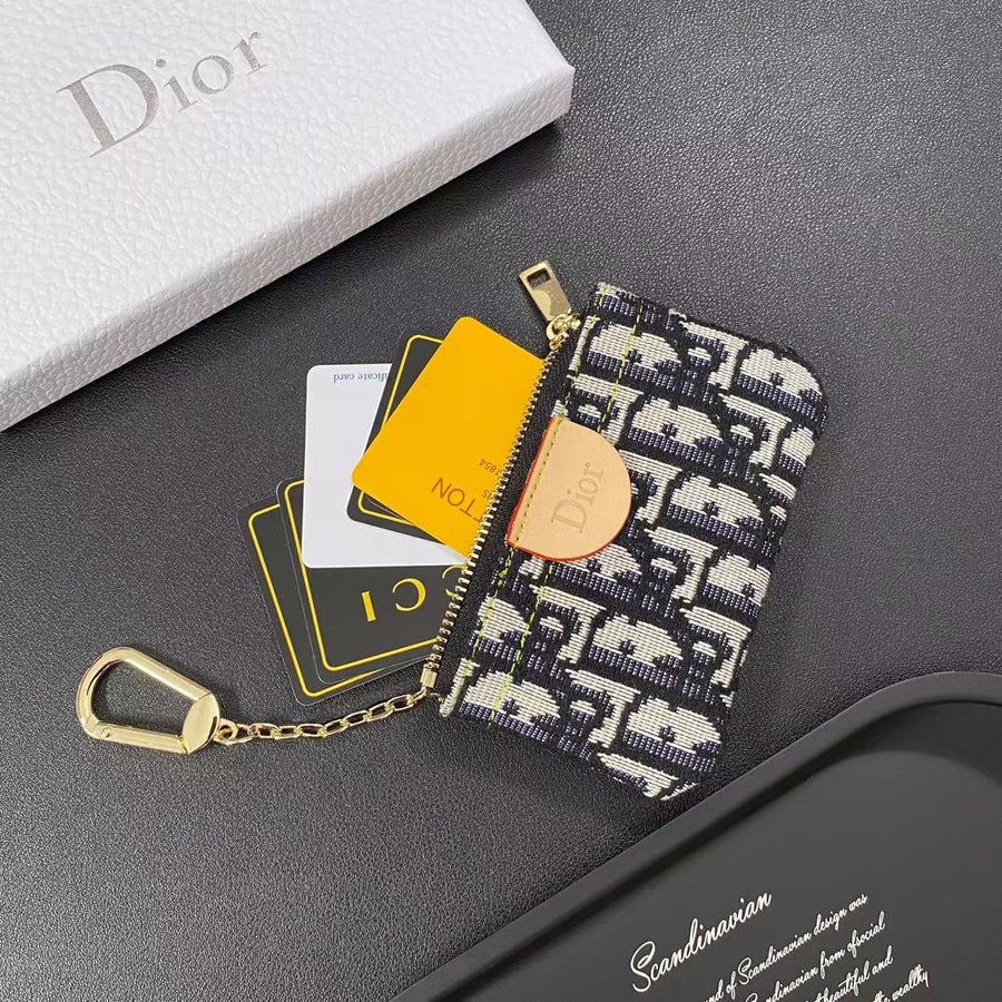 Chic Dior Monogram Mini Pouches with Keychain Clips