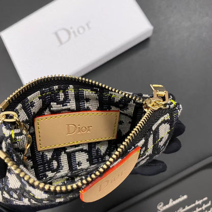 Chic Dior Monogram Mini Pouches with Keychain Clips