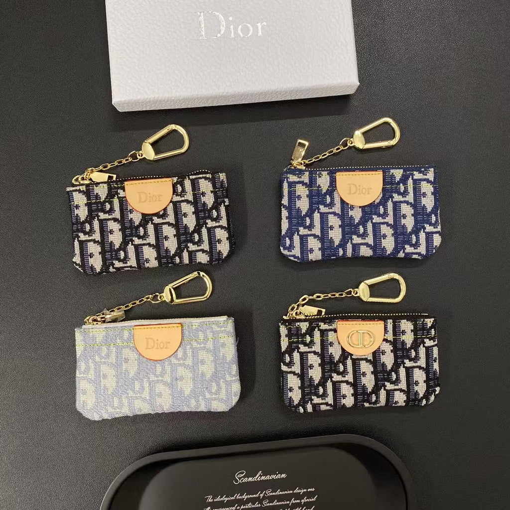 Chic Dior Monogram Mini Pouches with Keychain Clips