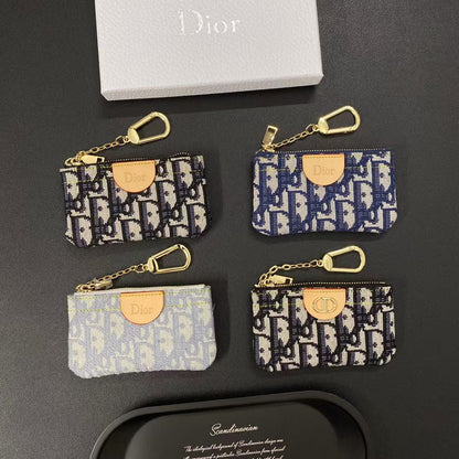 Chic Dior Monogram Mini Pouches with Keychain Clips
