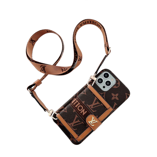 EMBROIDERED WALLET CARD HOLDER PHONE CASE FOR IPHONE 17