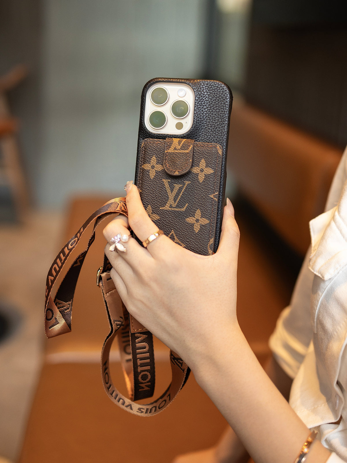 Designer 2025new arrivalAdvanced leather iPhone Case With Card Wallet And Strap Inspired