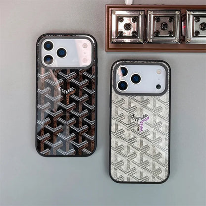 Premium Goyard Shockproof Cover for iPhone 17/ 16 / 15 / 14