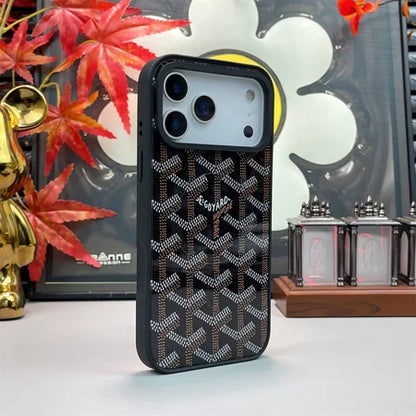 Premium Goyard Shockproof Cover for iPhone 17/ 16 / 15 / 14