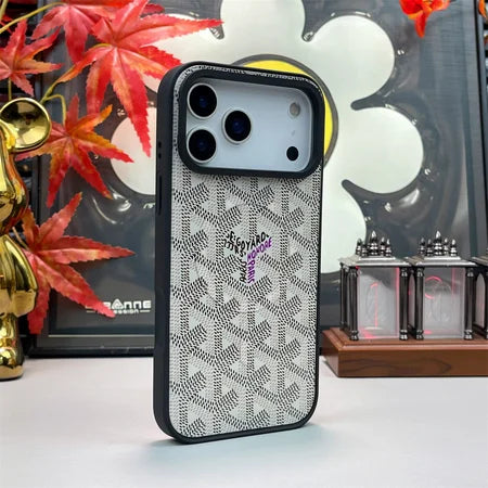 Premium Goyard Shockproof Cover for iPhone 17/ 16 / 15 / 14