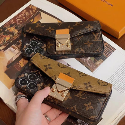 Luxury Louis Vuitton IPhone Case With Card Holder And Chain