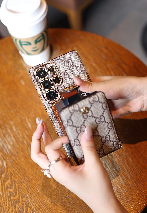 Designer Advanced Leather Samsung Phone Case with Wallet and Strap. Inspired