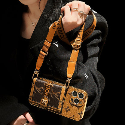 Luxury  LV CASE WITH CHAIN FOR IPHONE 16 15 14