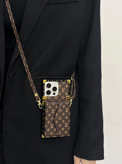 Designer Louis Vuitton IPhone Case With Wallet Card Holder