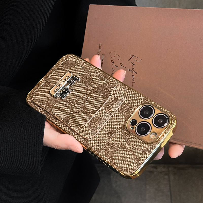 Designer Coach Card Holder Leather iPhone Case Inspired