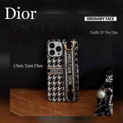 Phone Case Dior with Hand Strap for iPhone 16 case Fashion Fabric
