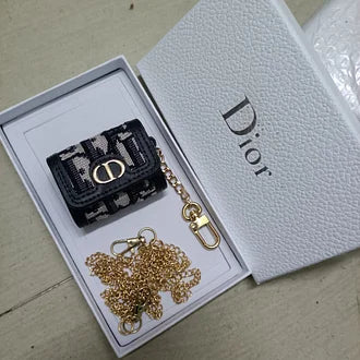 Fabric Dior luxury handle leather Apple AirPods case