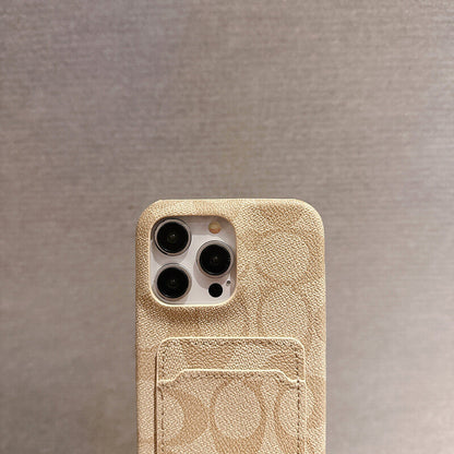 Designer Classic Coach iPhone Case With Card Holder White Inspired