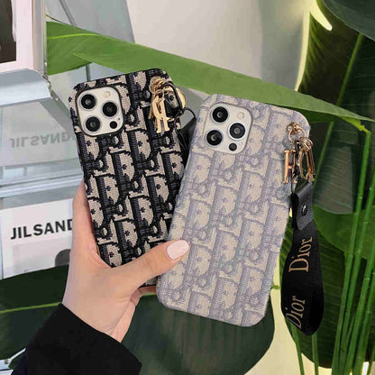 Dior Phone Case With Hand Strap – Protective Shockproof Phone Case