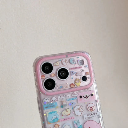Fashion Korean INS cute seal label phone case for iPhone 17 16 ProMax 14 15 Pro fundas creative new shockproof protective cover