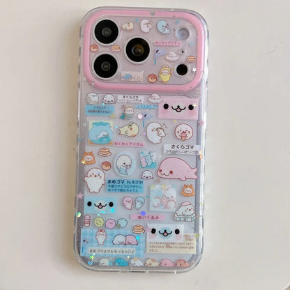 Fashion Korean INS cute seal label phone case for iPhone 17 16 ProMax 14 15 Pro fundas creative new shockproof protective cover