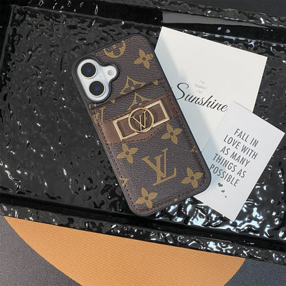 CHIC LUXURY LEATHER LV IPHONE CASE