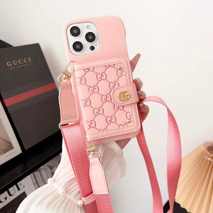 Shockproof Gucci Phone Case With a Strap Card On Back – Luxury Designer Phone Case