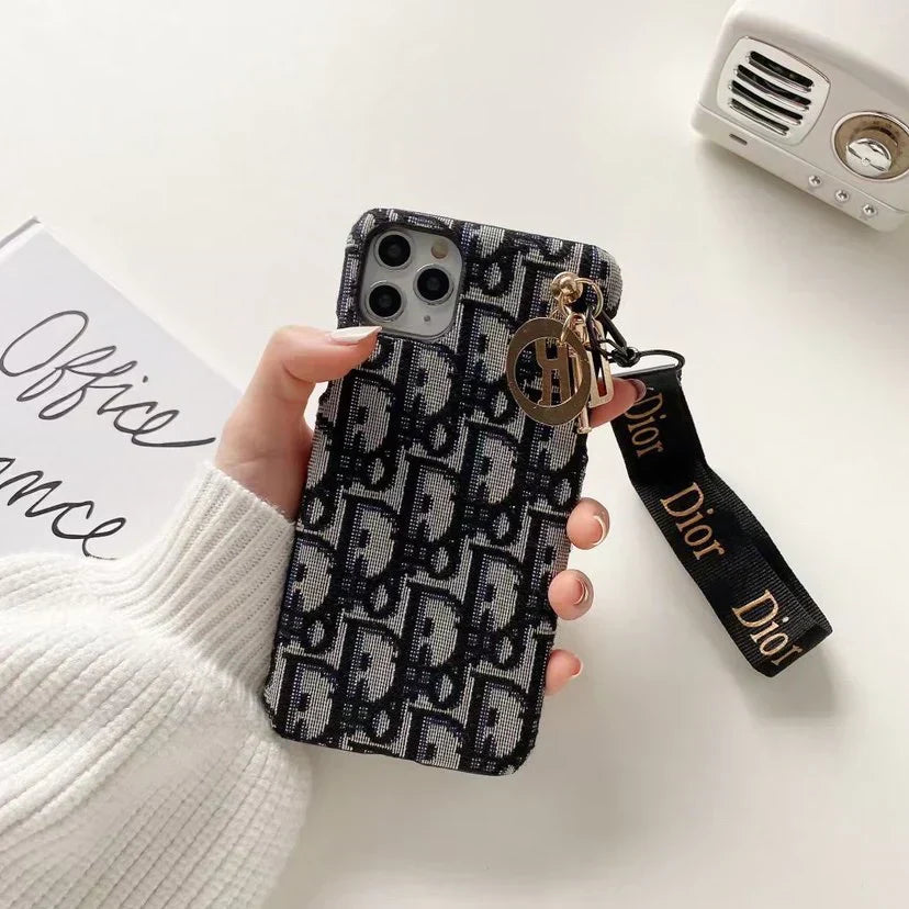 Dior Phone Case With Hand Strap – Protective Shockproof Phone Case