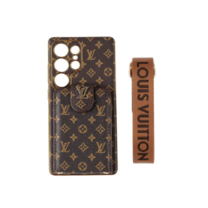 Designer Advanced Leather Samsung Phone Case with Wallet and Strap. Inspired
