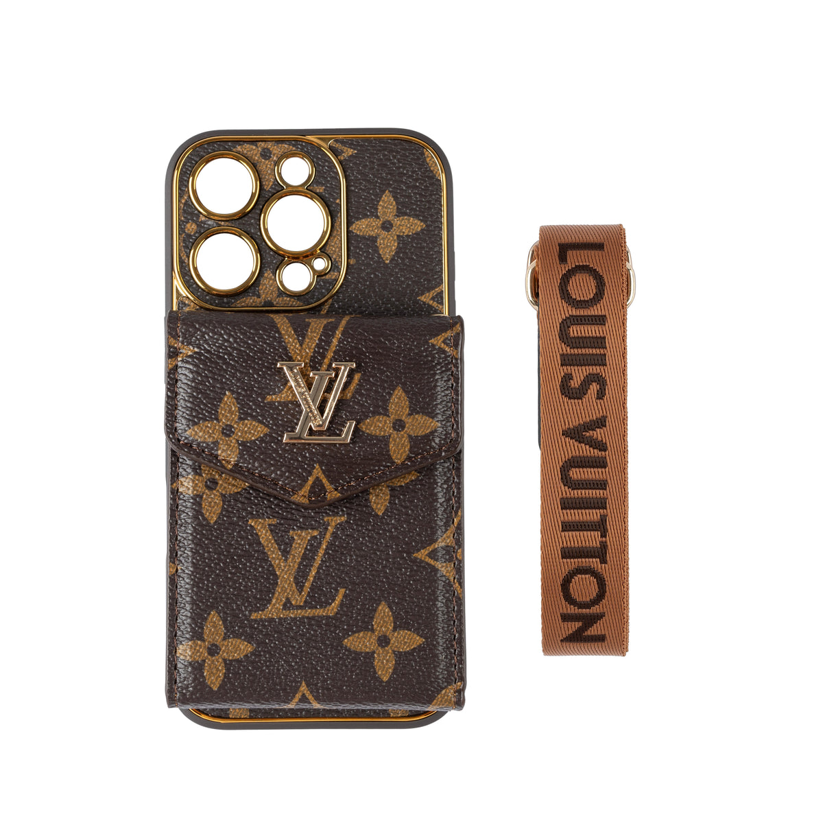 Luxury Louis Vuitton IPhone Case With ID Card Holder And Strap