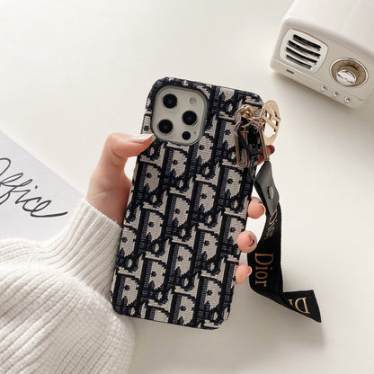 Designer Lady Dior Phone Case With Strap for iPhone 17