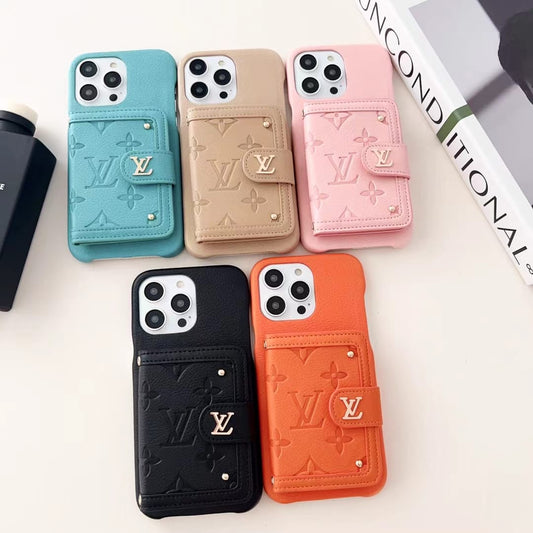 Louis Vuitton Leather Phone Case With Card Holder – Premium Designer Phone Case