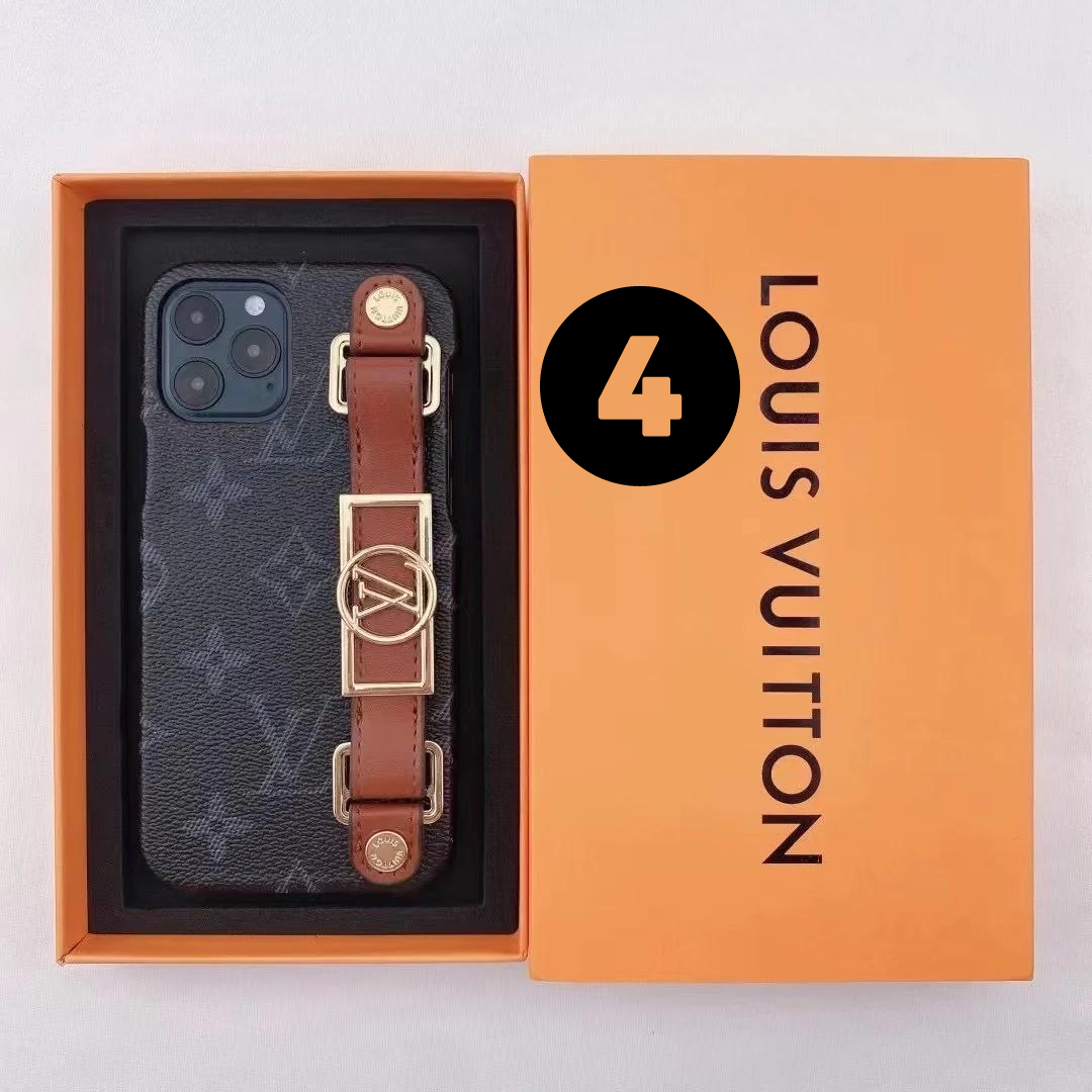Luxury Designer Louis Vuitton Phone Case With Hand Strap LV – MagSafe Premium Phone Case