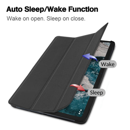 in stock Suitable for 2021 New Nokia T20 10.4 inch Tablet PC Protective Leather Case Three-fold Ultra-thin Case