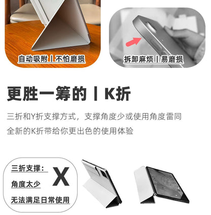 2026 Suitable for Ipad11 Generation Magnetic Double-Sided Clip Protective Case Y-Fold Air8 Anti-Fall and Anti-Bending Mini7 Tablet Case