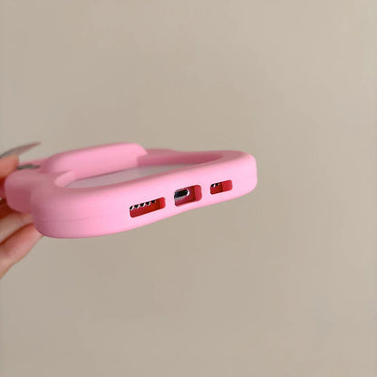 Cute Pink Bowknot Phone Case For iPhone 16 15 14 13 Pro Max 15 plus Shockproof Lovely Anti Drop Silicone Soft Cover Case Funda
