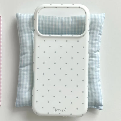 Cute polka dot contrasting phone case suitable for iPhone 17 16 15 14 13 12 11 Pro/Max/Plus anti drop and shockproof back cover