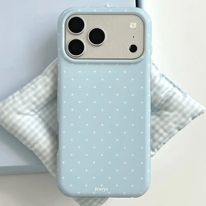 Cute polka dot contrasting phone case suitable for iPhone 17 16 15 14 13 12 11 Pro/Max/Plus anti drop and shockproof back cover