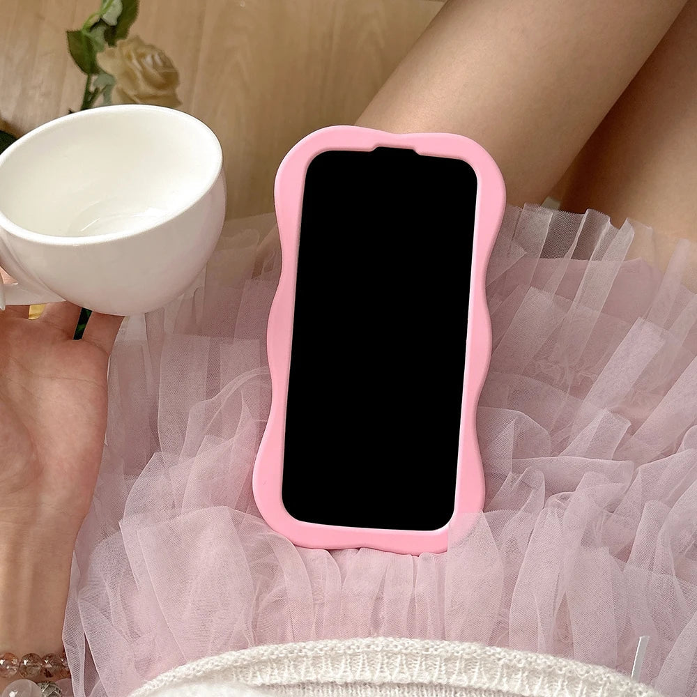 Cute Pink Bowknot Phone Case For iPhone 16 15 14 13 Pro Max 15 plus Shockproof Lovely Anti Drop Silicone Soft Cover Case Funda