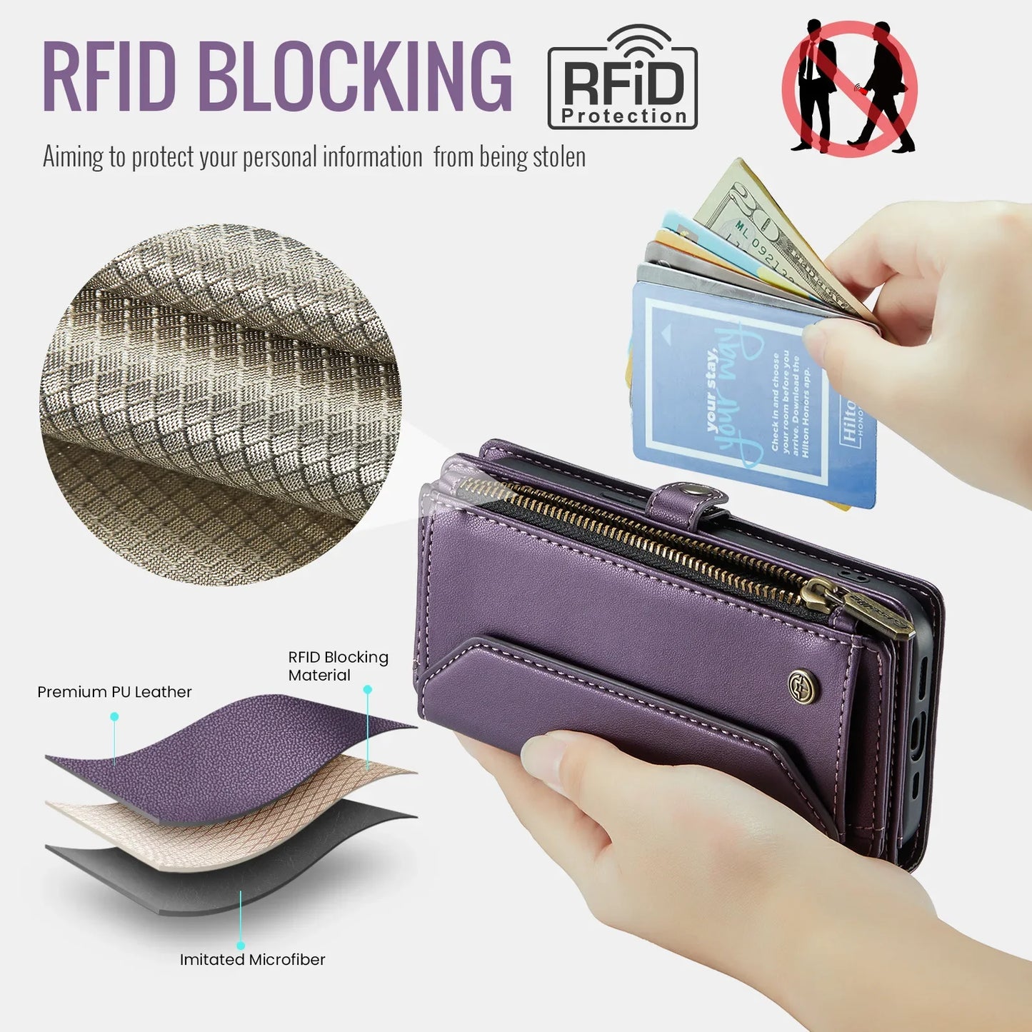 Mobile Phone Case Multifunctional Flip Zipper Wallet Mobile Phone Case Case Iphone  Phone Cases Mobile Phones Card Case