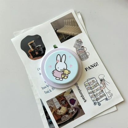 Korean Ins Cute Cartoon Rabbit with Magsafe Card Holde Magnetic Stand Phone Case For iPhone 17 16 Pro 15 17  Pro Max 14 13 Cover